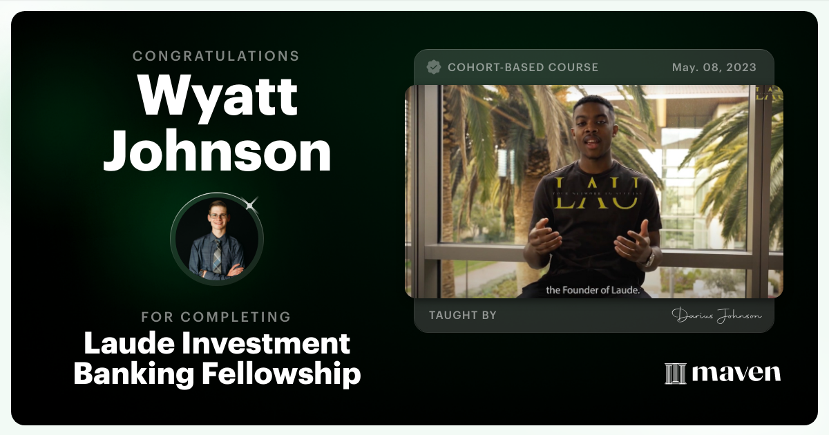 Certificate of Completion for Meritcy Premier Investment Banking Cohort