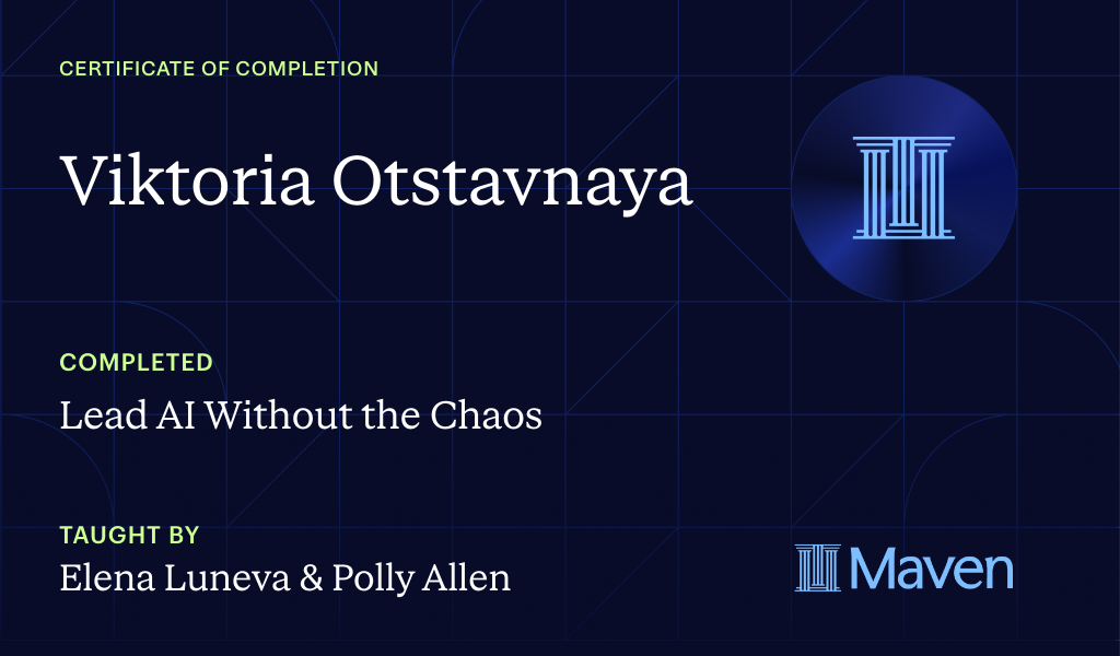 Certificate for Lead AI Without the Chaos