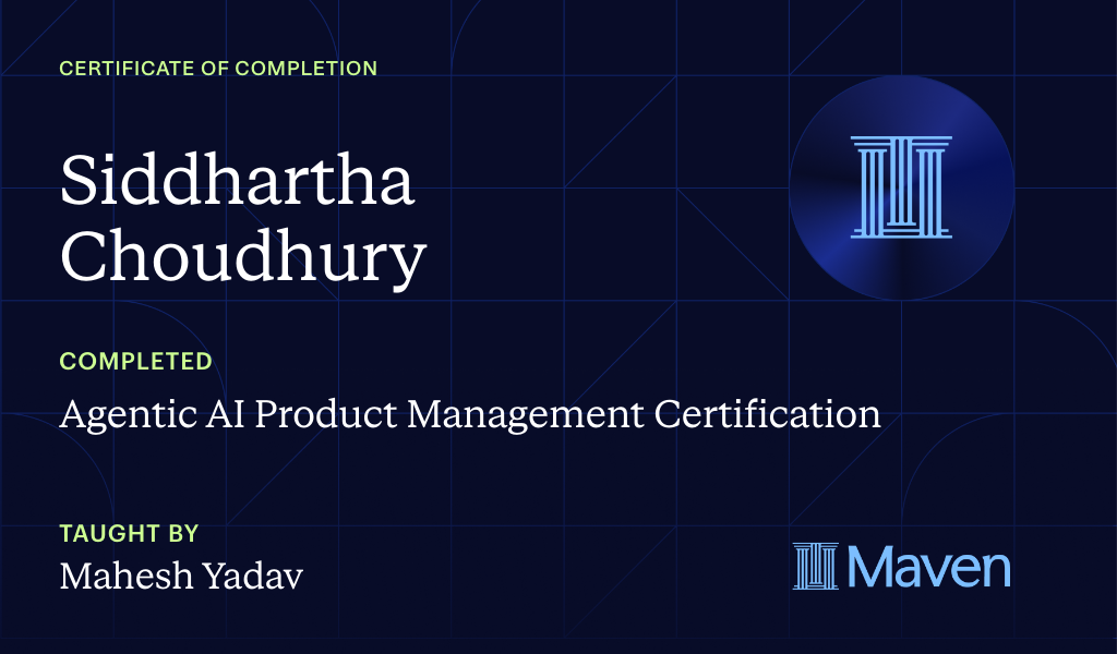Certificate for Agentic AI Product Management Certification using Claude Code