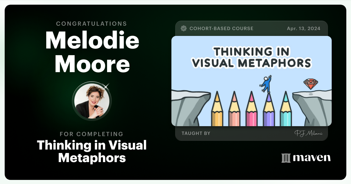 Certificate of Completion for Thinking in Visual Metaphors