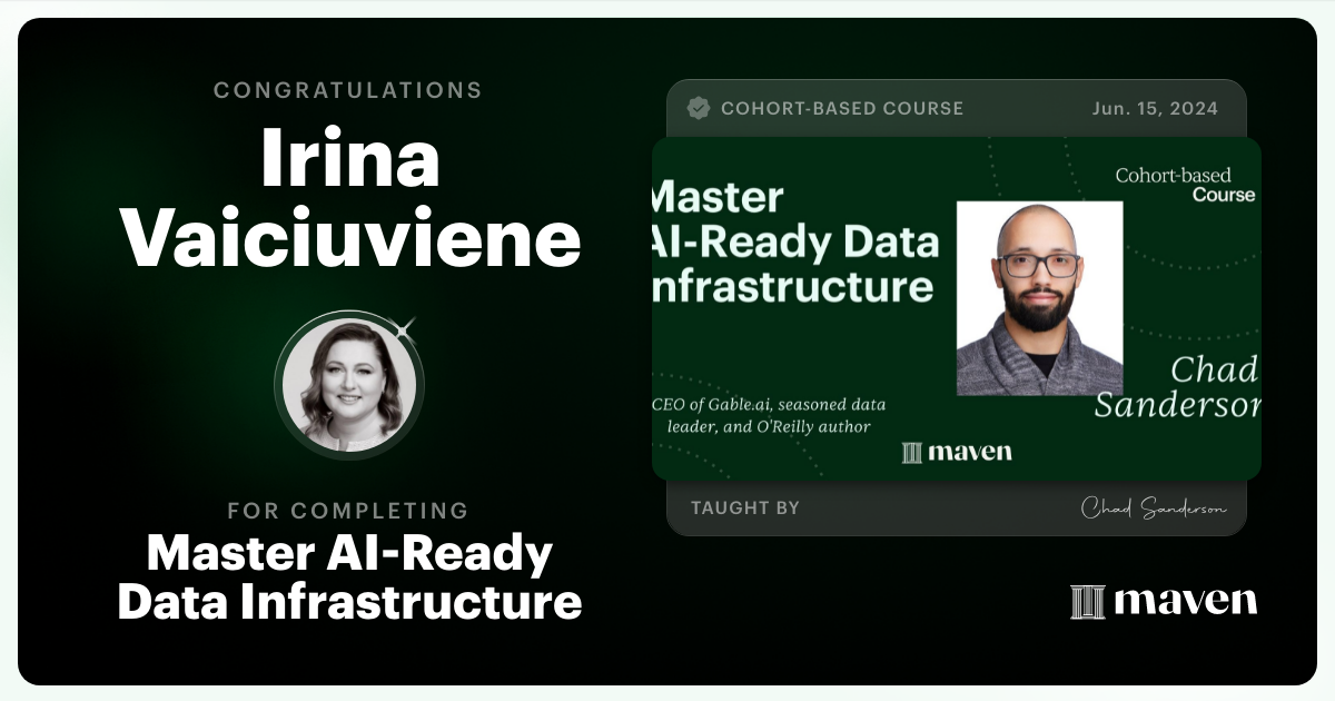 Certificate of Completion for Master AI-Ready Data Infrastructure