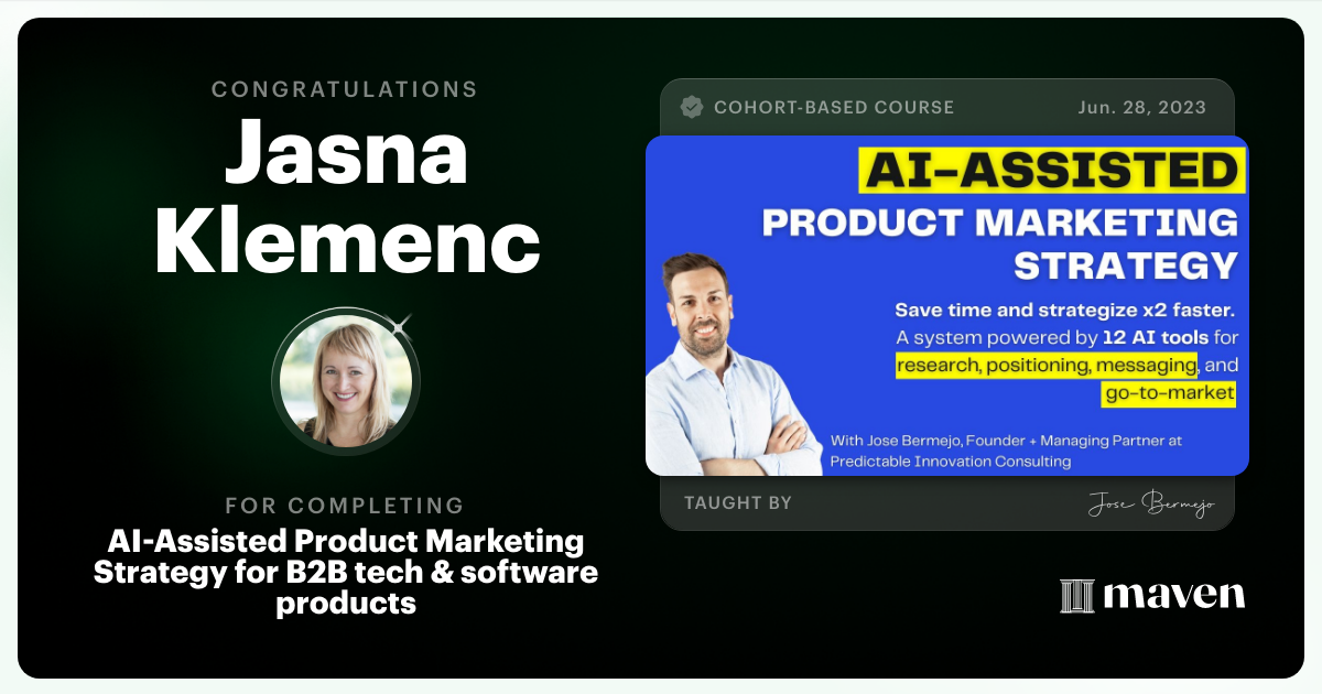 Certificate of Completion for B2B Offering: Where GTM & Product Strategy Converts Or Dies