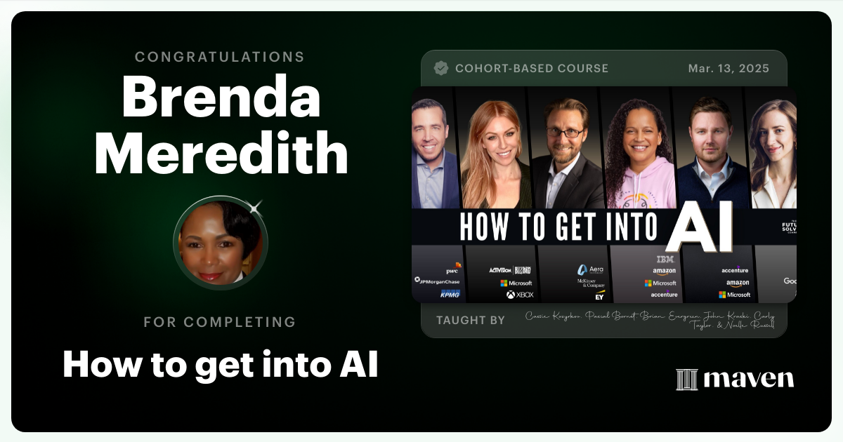Certificate of Completion for How to get into AI