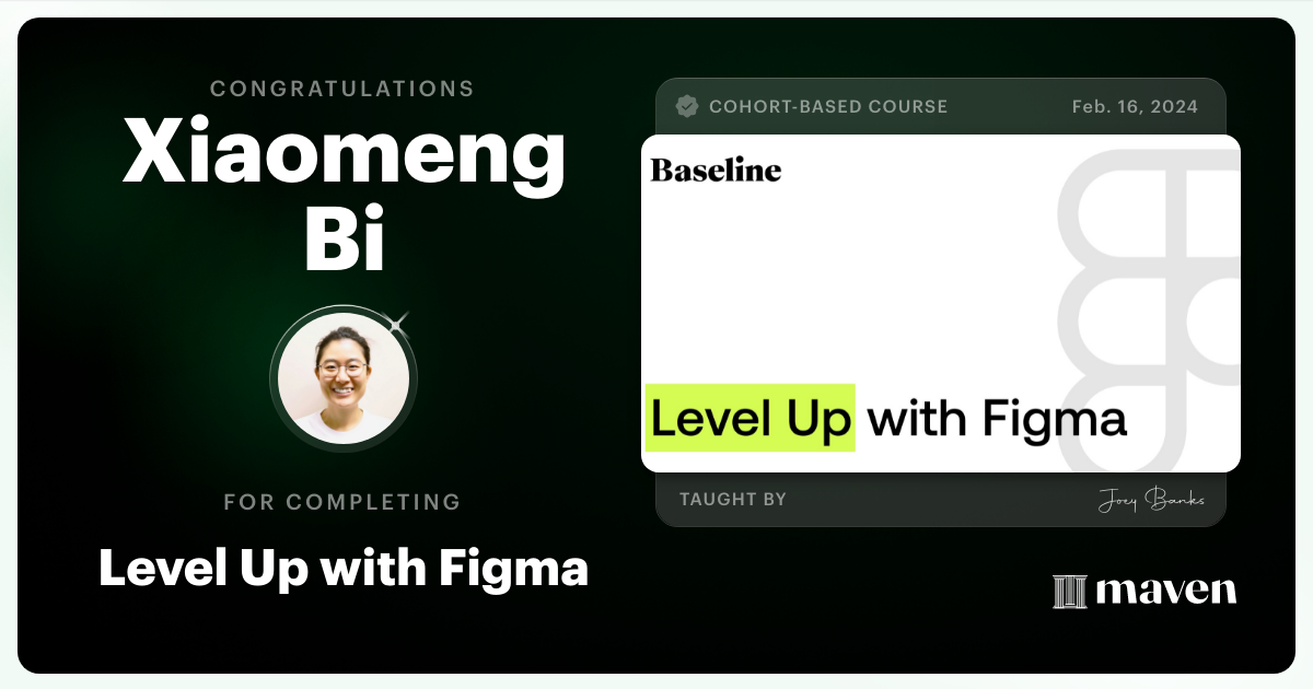 Certificate of Completion for Level Up with Figma