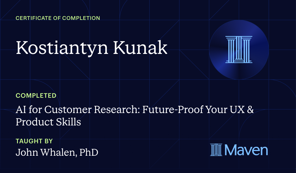Certificate for AI for Customer Research: Deliver Trusted Insights at Scale