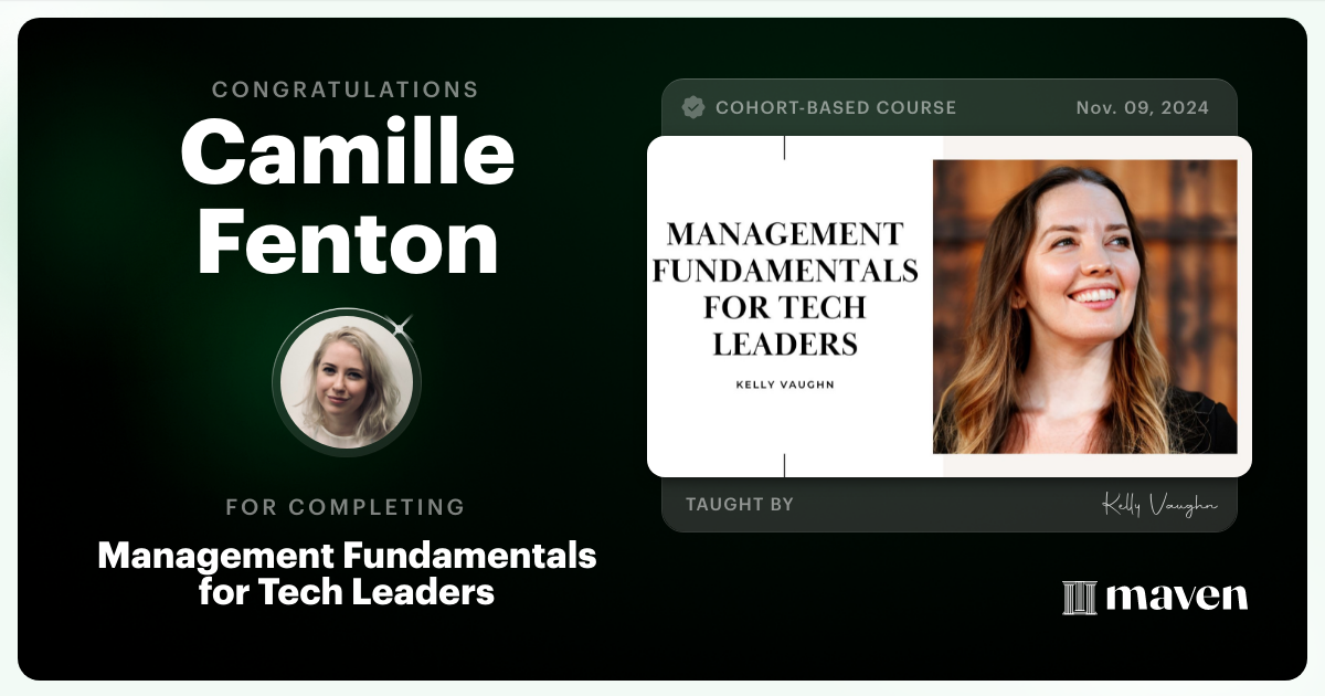 Certificate of Completion for Engineering Leadership in the AI Era