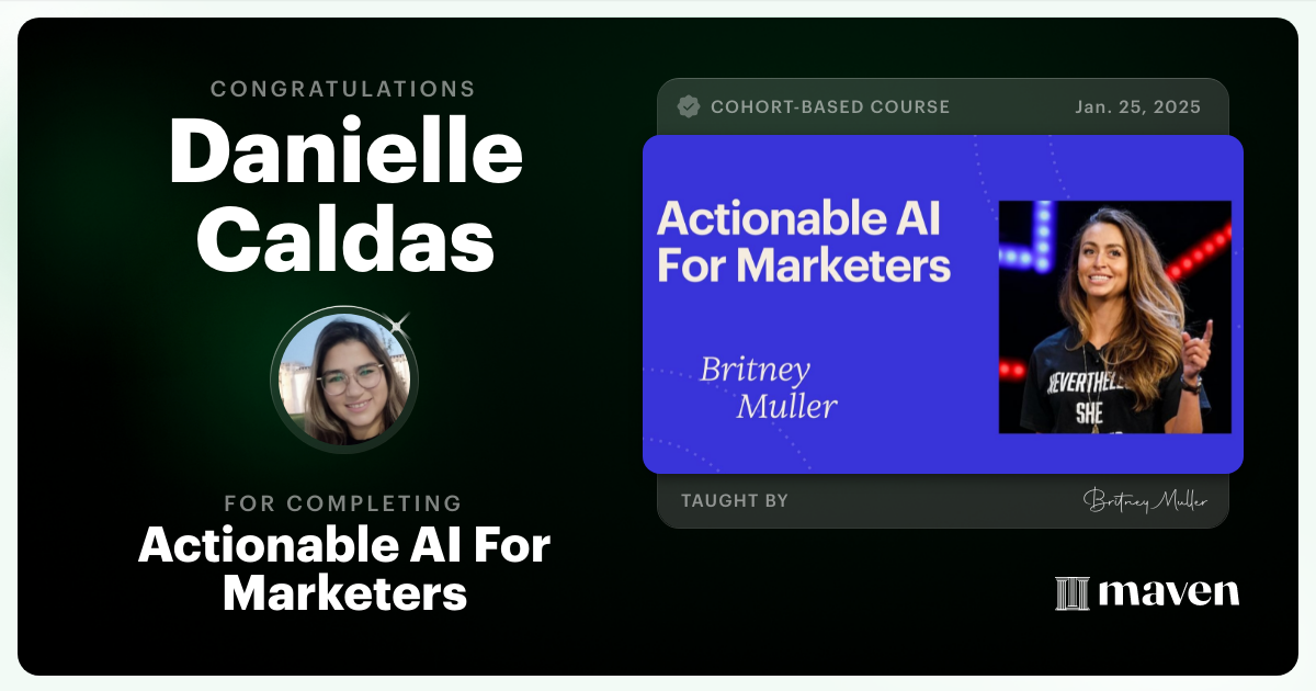 Certificate of Completion for Actionable AI For Marketers
