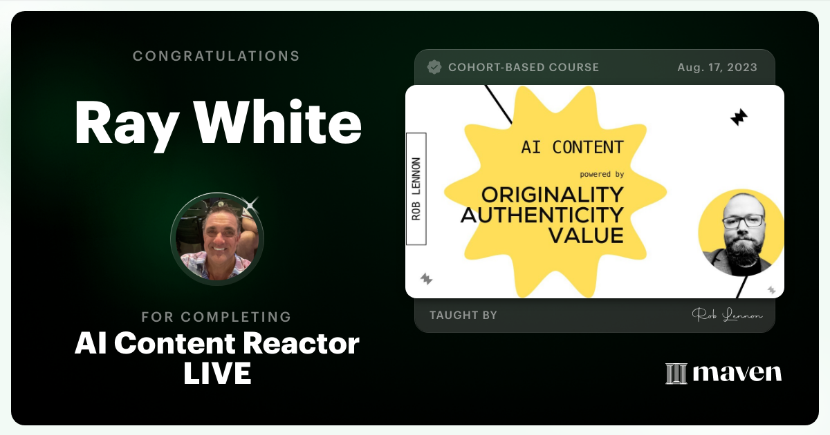 Certificate of Completion for AI Agents for Content Creators
