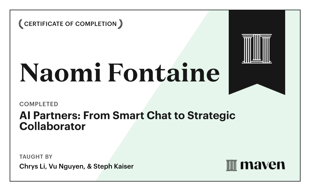 Certificate for AI Partners: From Smart Chat to Strategic Collaborator