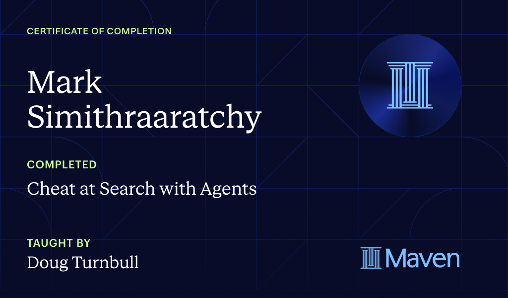 Certificate for Cheat at Search with Agents