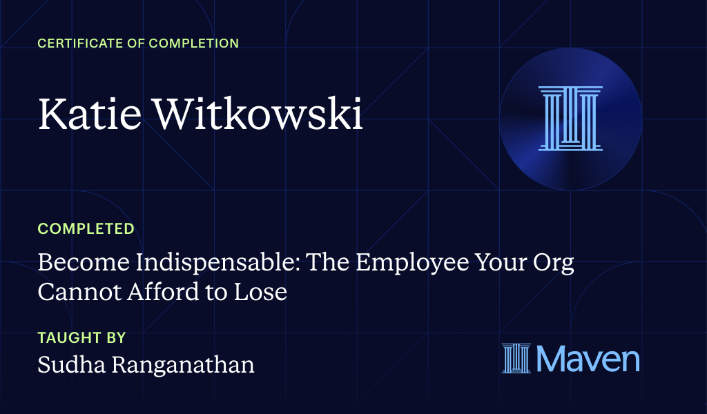 Certificate for Become Indispensable: The Employee Your Org Cannot Afford to Lose