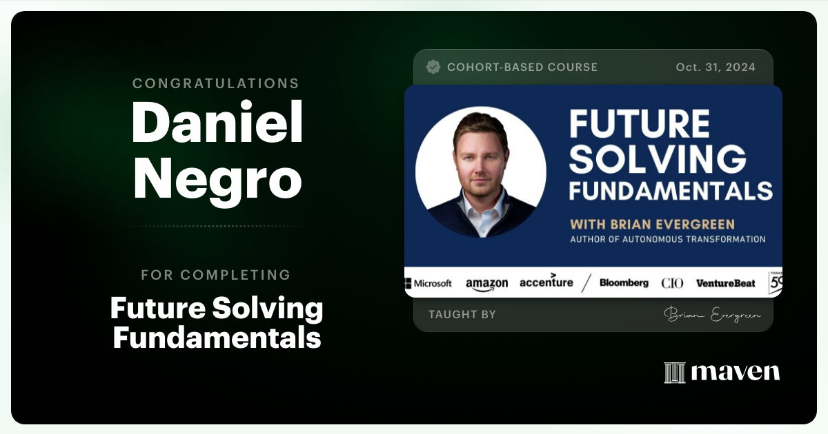 Certificate of Completion for Future Solving Fundamentals