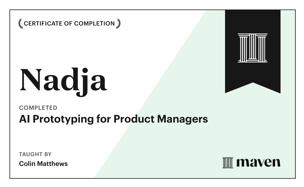 Certificate for AI Prototyping for Product Managers