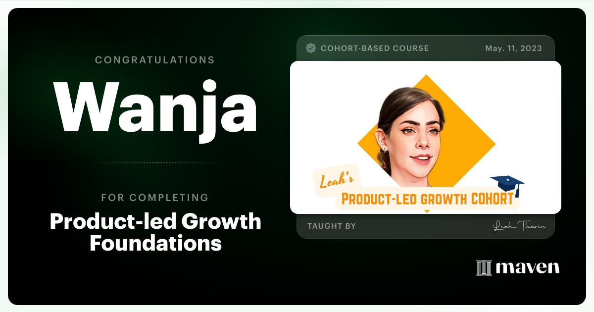 Certificate of Completion for Product-led Growth in B2B
