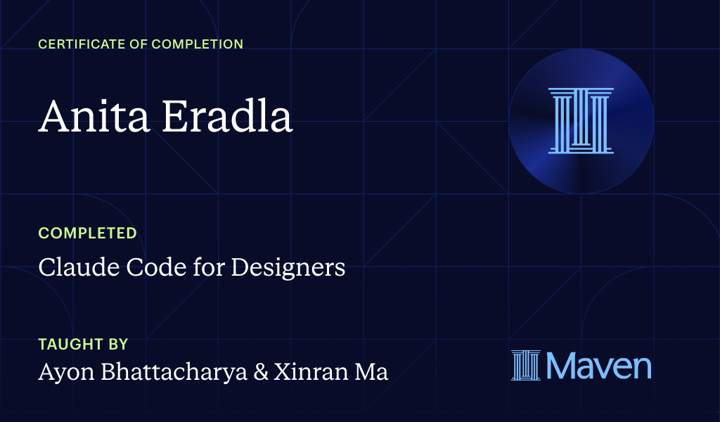 Certificate for Claude Code for Designers