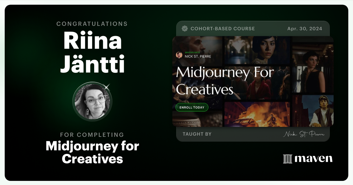 Certificate of Completion for Midjourney for Creatives