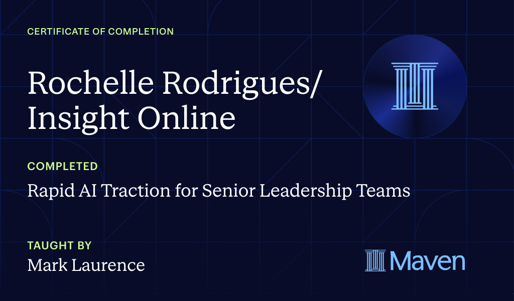 Certificate for Rapid AI Traction for Senior Leadership Teams
