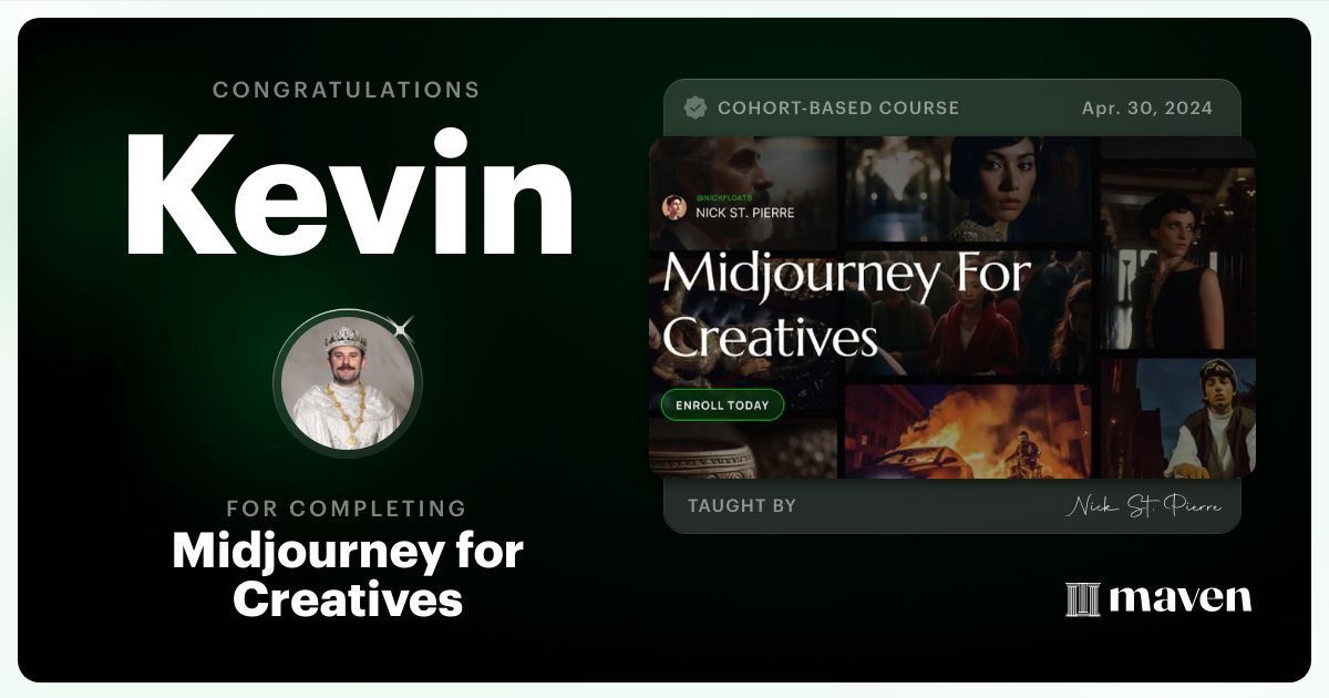 Certificate of Completion for Midjourney for Creatives