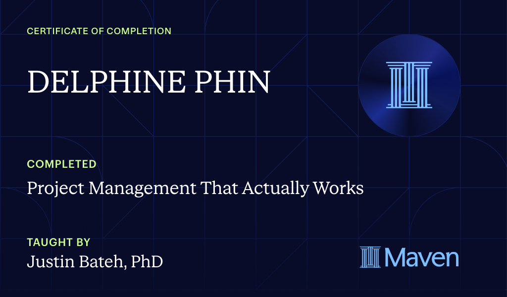 Certificate for  Project Management That Actually Works