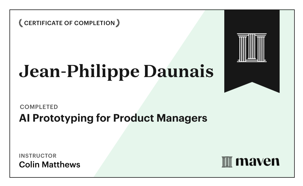 Certificate for AI Prototyping for Product Managers
