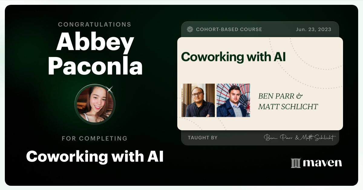 Certificate of Completion for Coworking with AI