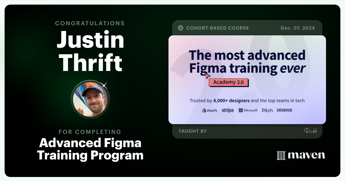 Certificate of Completion for Advanced Figma Training Program