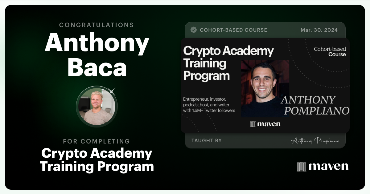 Certificate of Completion for Crypto Academy Training Program