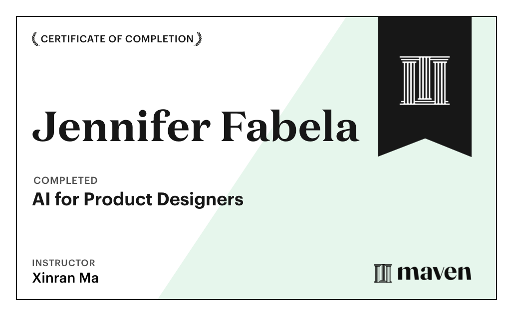 Certificate for AI for Product Designers