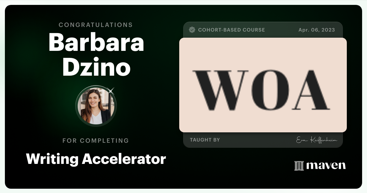 Certificate of Completion for AI Writing Accelerator