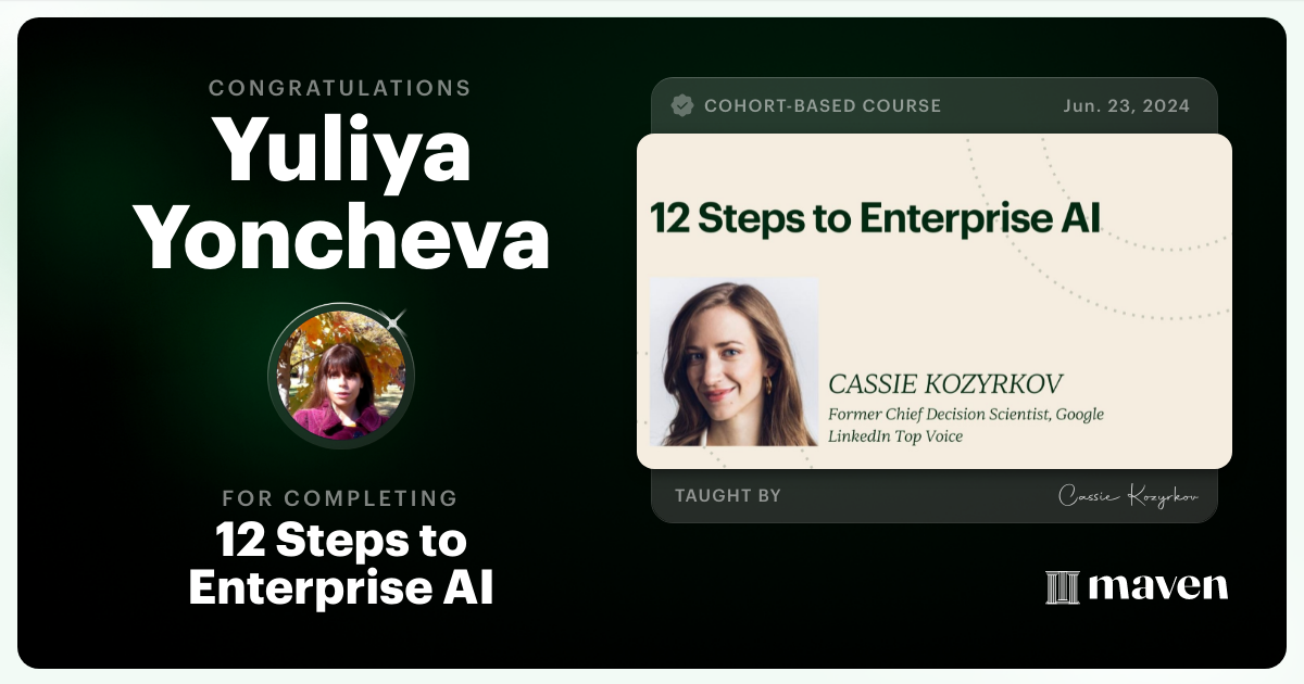 Certificate of Completion for Developing Your AI Strategy: A Framework for Leadership