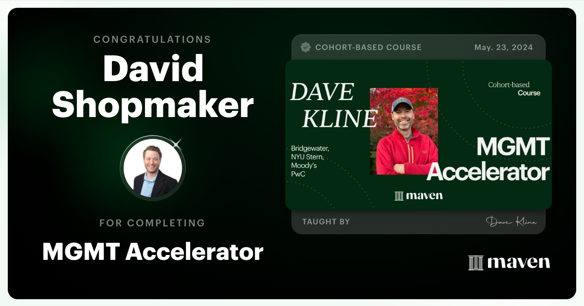 Certificate of Completion for MGMT Accelerator: AI-Enhanced Leadership