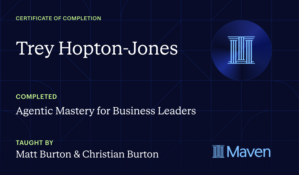 Certificate for Agentic Mastery for Business Leaders