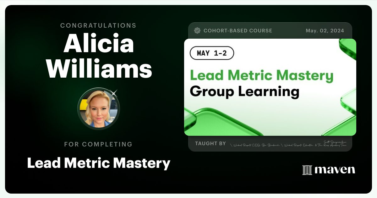 Certificate of Completion for Strategy Series: Lead Generation & Follow Up
