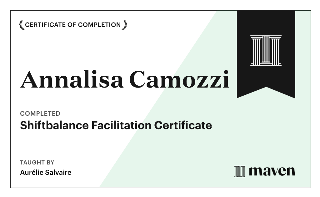 Certificate for Shiftbalance Facilitation Certificate