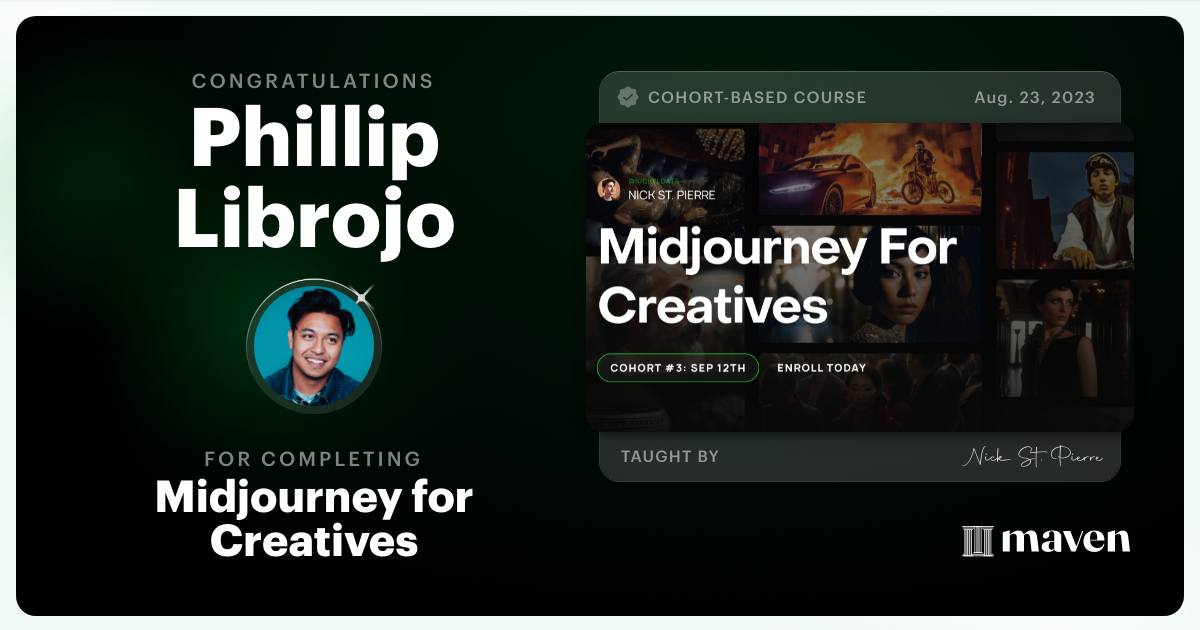 Certificate of Completion for Midjourney for Creatives