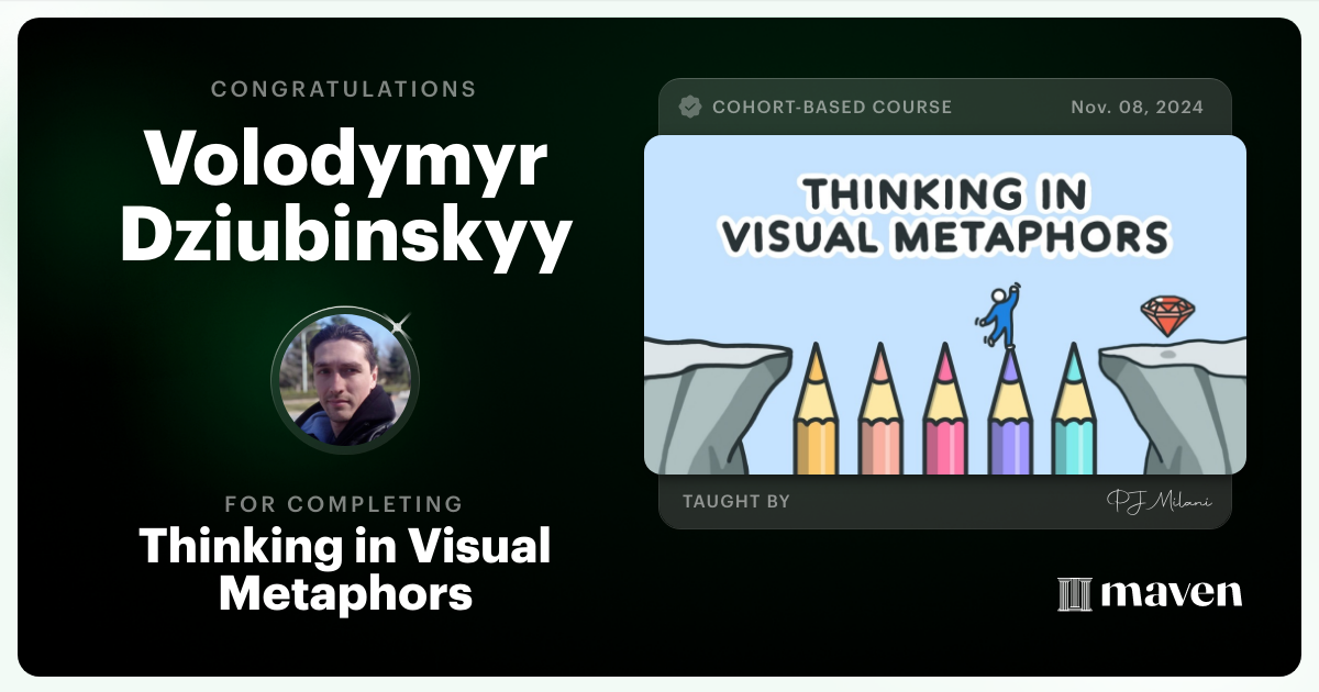 Certificate of Completion for Thinking in Visual Metaphors