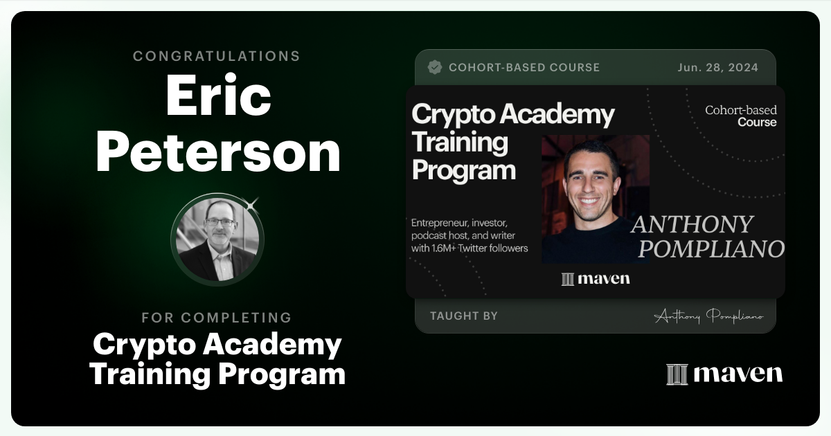 Certificate of Completion for Crypto Academy Training Program