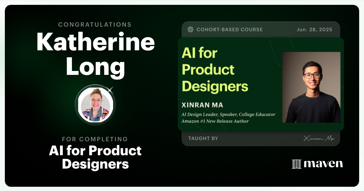 Certificate of Completion for AI for Product Designers