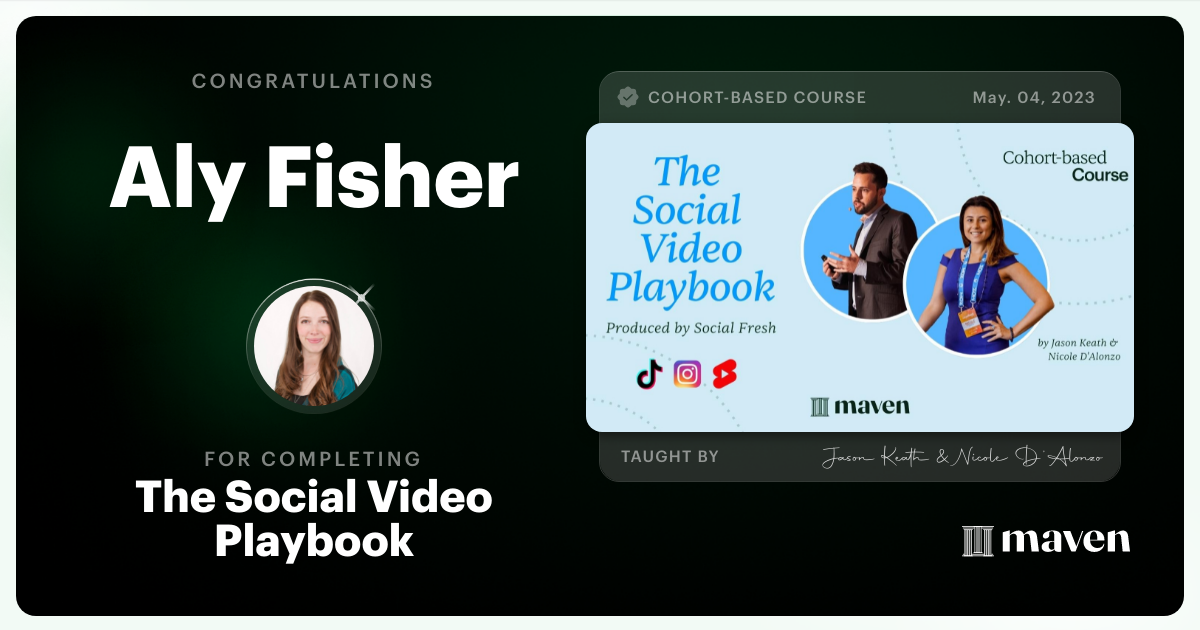 Certificate of Completion for TikTok Marketing Course for Business