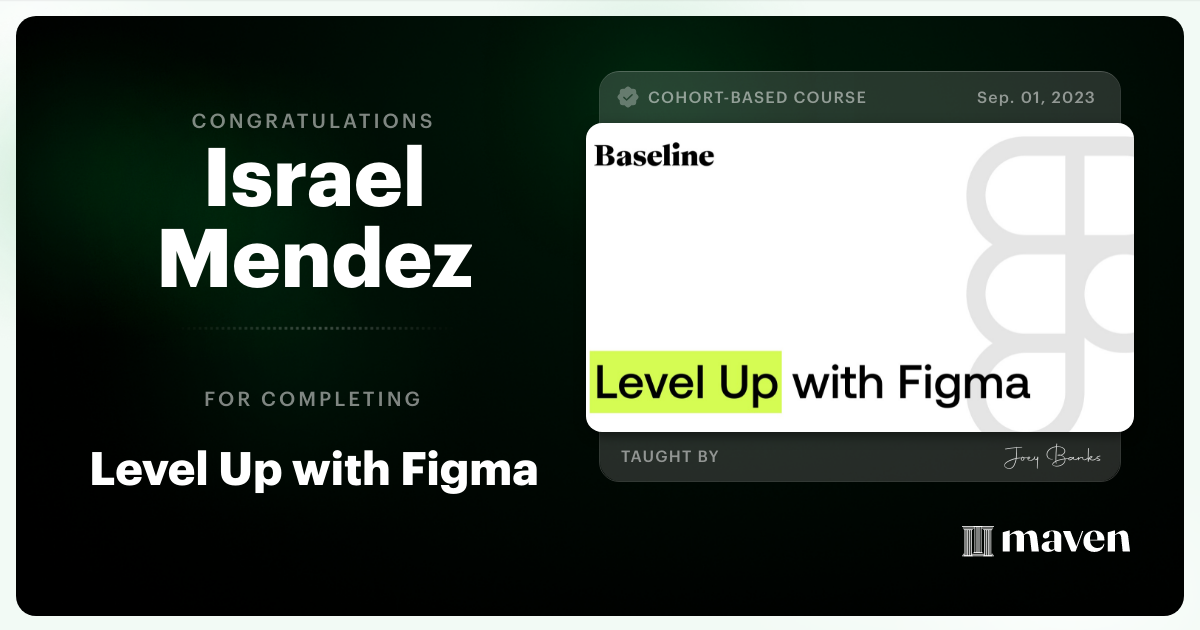 Certificate of Completion for Level Up with Figma