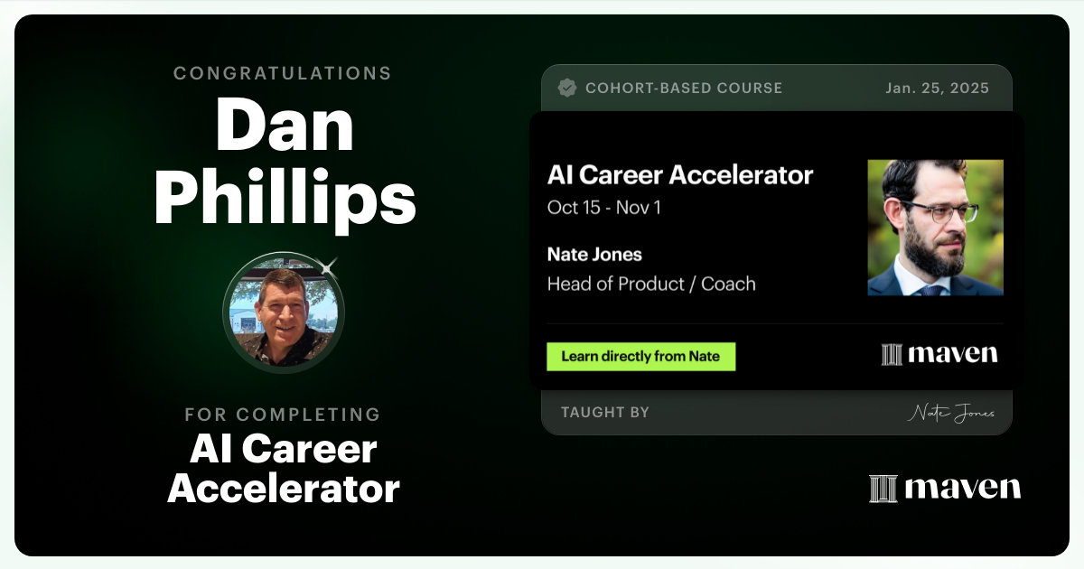 Certificate of Completion for AI Career Accelerator