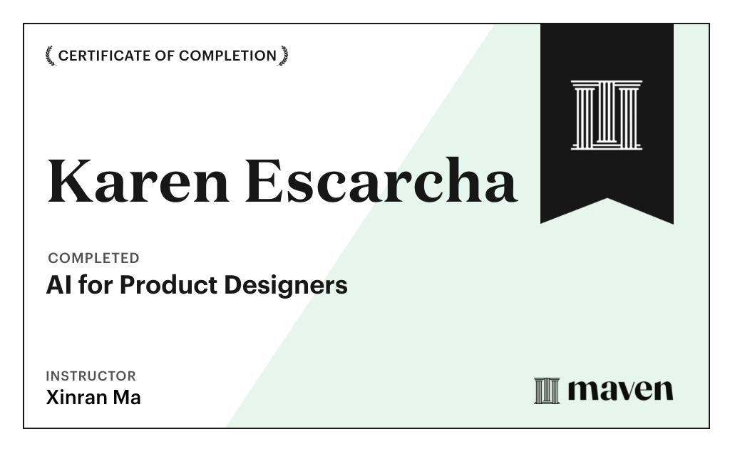 Certificate for AI for Product Designers