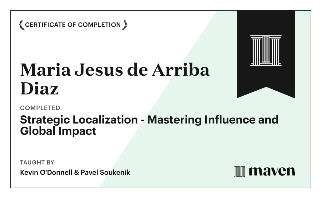 Certificate for Strategic Localization Certification