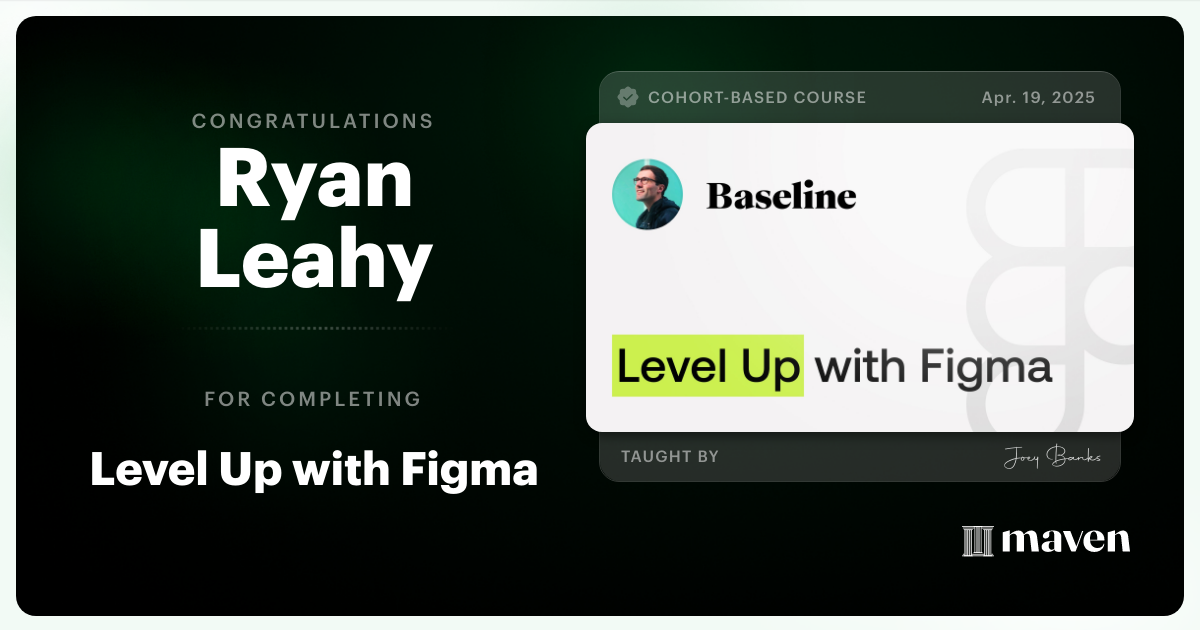 Certificate of Completion for Level Up with Figma