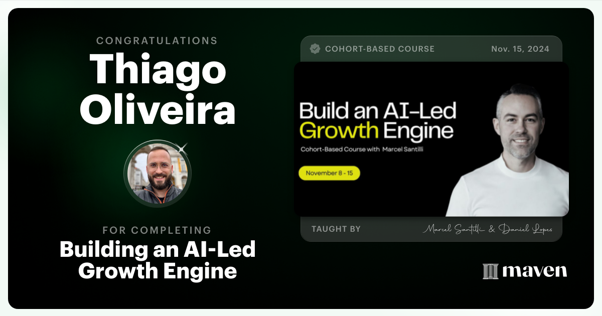 Certificate of Completion for Building an AI-Led Growth Engine