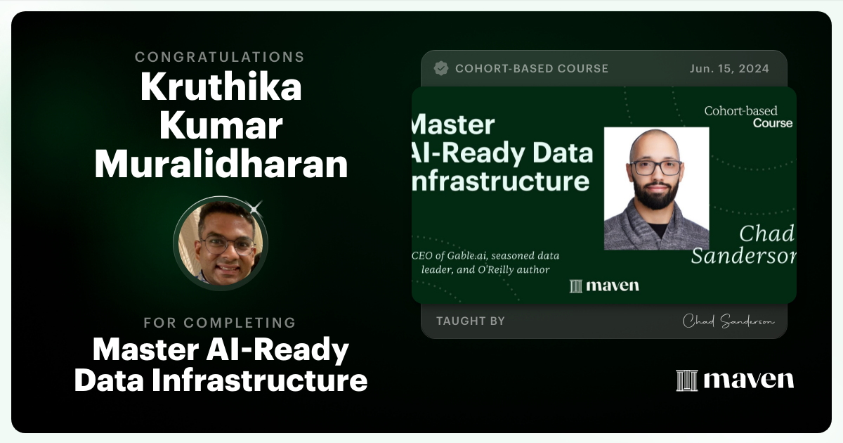 Certificate of Completion for Master AI-Ready Data Infrastructure