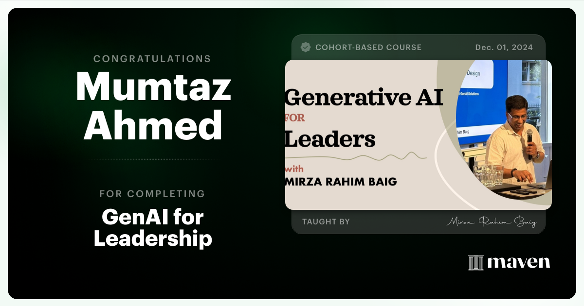Certificate of Completion for GenAI for Leadership
