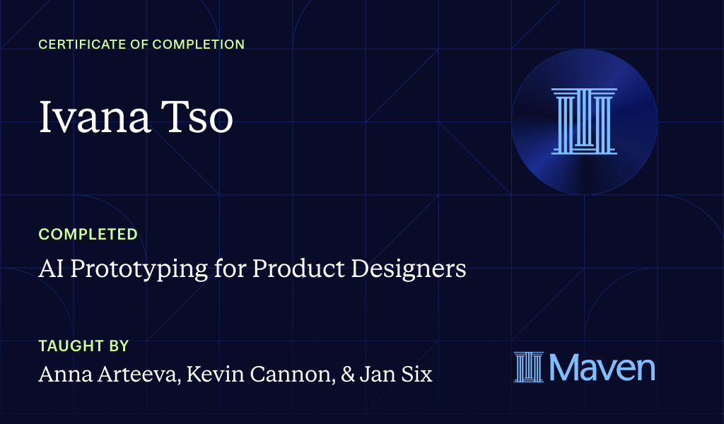 Certificate for AI Prototyping for Product Designers