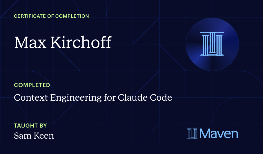 Certificate for Context Engineering for Claude Code