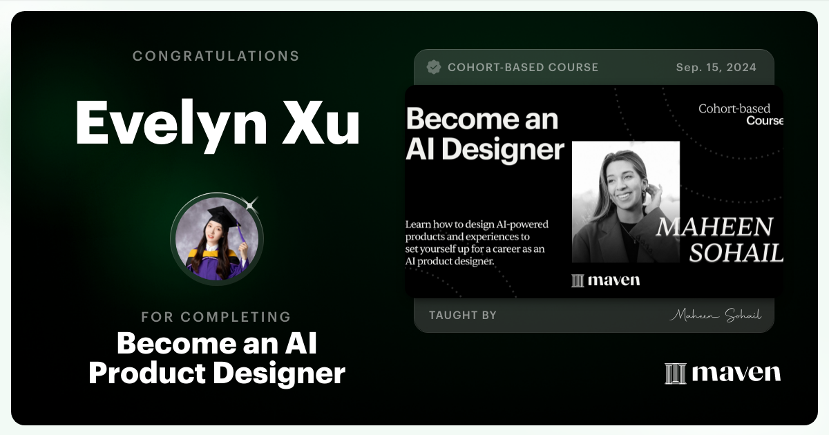 Certificate of Completion for Become an AI Product Designer